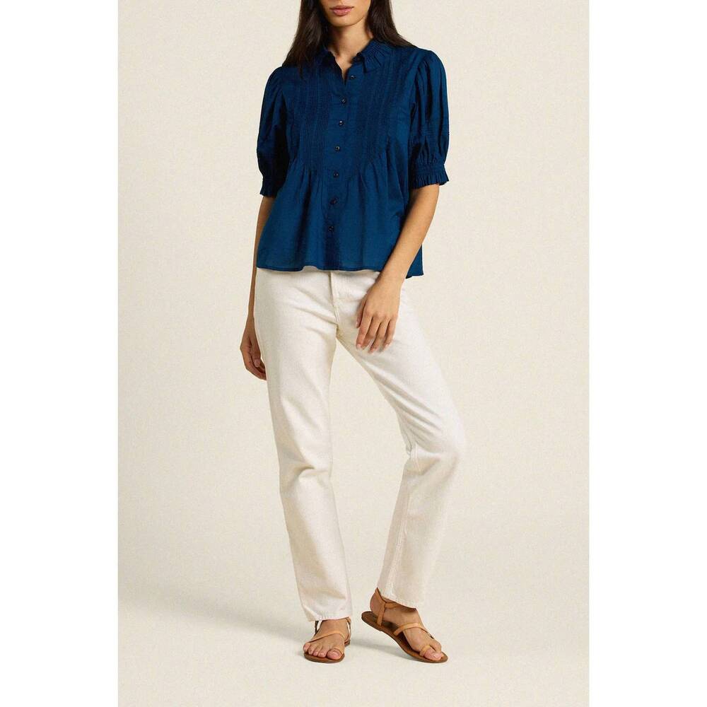 NEW TROVATA jess blouse in laguna navy